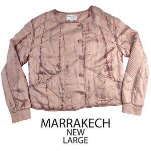 NEW MARRAKECH Tie Dye Jacket Puffy Quilted Pink L